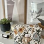 Średnia bawełniana kosmetyczka typu Box -Rustic Garden- L