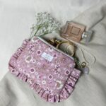 Bawełniana kosmetyczka mini z falbanką - „Pastel Garden”